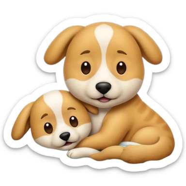crea un emoji de buenas noches. Pon un texto : Buenas noches Javier y Tobi. Javier es una imagen de profesor y Tobi q sea imagen de un perro sticker