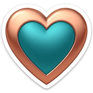 A teal, burnt orang, and rose gold heart, please.  sticker