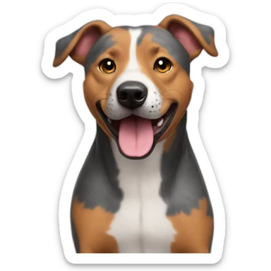 Australian cattle dog pitbull mix who is really excited you came home sticker