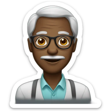 Old African American man with glasses  sticker
