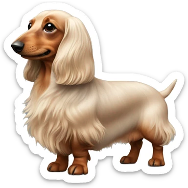 Chunky Miniature long haired dachshund whole body sticker