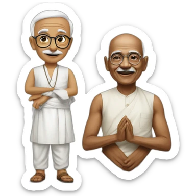 Modji with Ghandi ji sticker