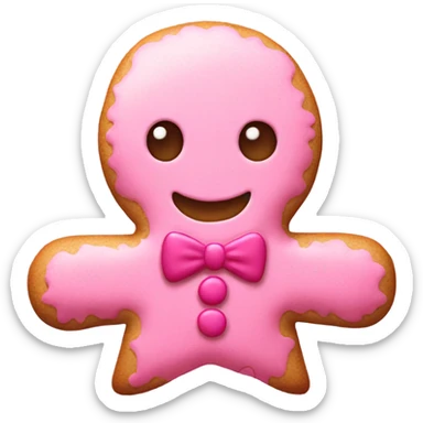 Pink Gingerbread man  sticker
