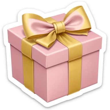 Gift box with ribbon in soft pink, beige and yellow pastel colors sticker