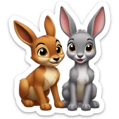 Bambi and thumper sticker