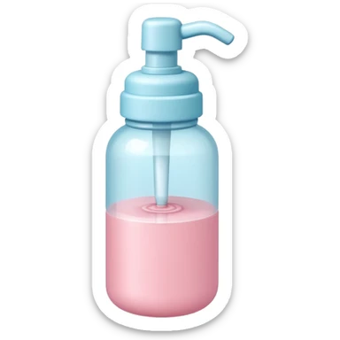 cute toy foam pump bottle object icon, pastel colors, rounded plastic bottle, thick foam on top, 3D cartoon, mobile game icon style, clean background, no text, no watermark sticker