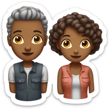Couple mixte sticker