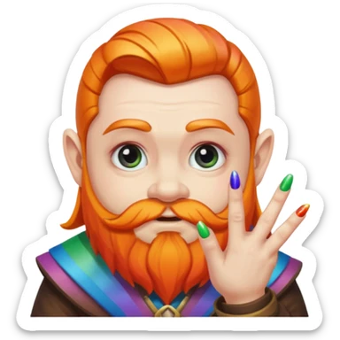 rainbow nail dwarf sticker