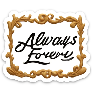 inscription on the board - always and forever  sticker