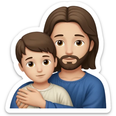 Niño abrazando a Jesús  sticker