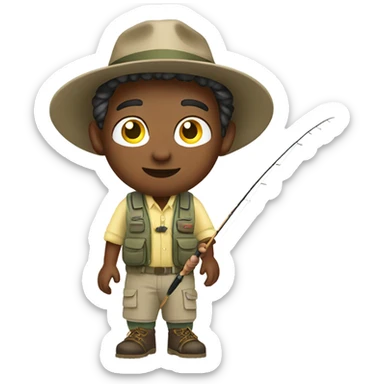 Boy fly fishing sticker