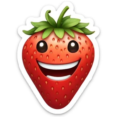 smiling strawberry sticker
