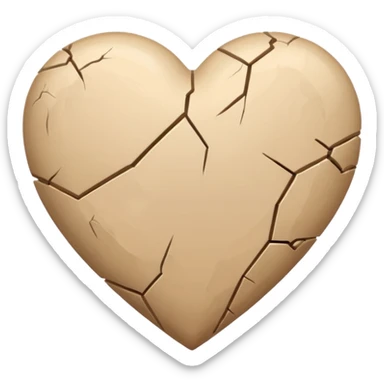Beige heart with small crack sticker