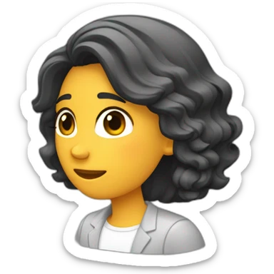 Reportera cabello oscuro arriba del hombro  sticker