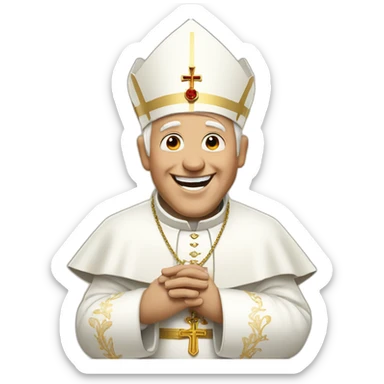 happy pope saying yes sticker