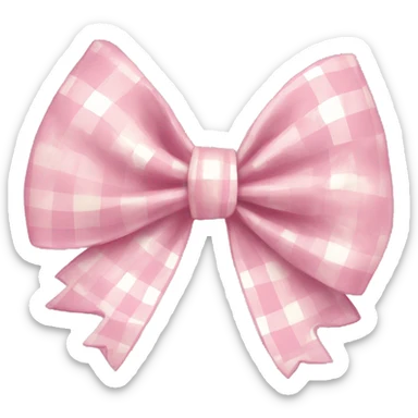 pastel pink plaid bow sticker