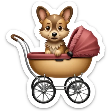 wild dog in a pram sticker