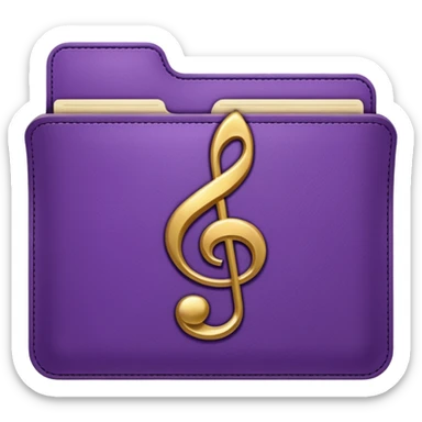 purple music folder sticker