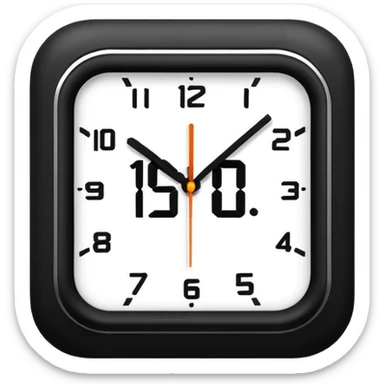 digital clock showing 15:00 sticker