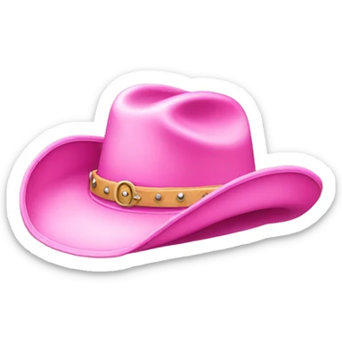 Pink cowgirl hat sticker