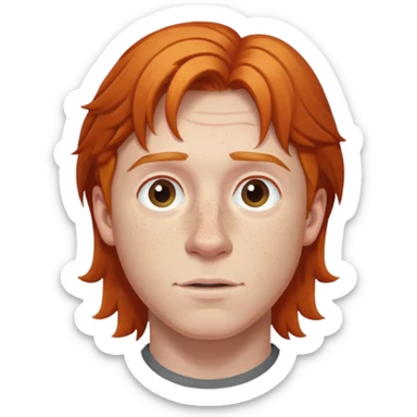 Ron Weasley with ginger hair and freckles sticker