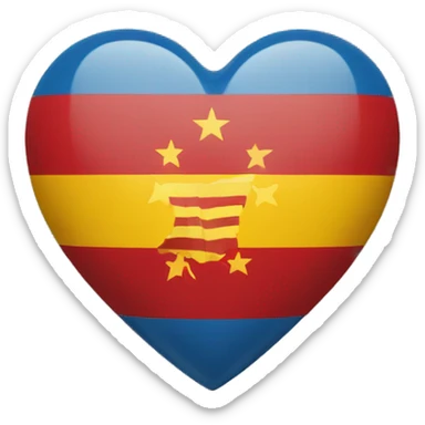 Un corazón con la bandera de catalunya dentro sticker