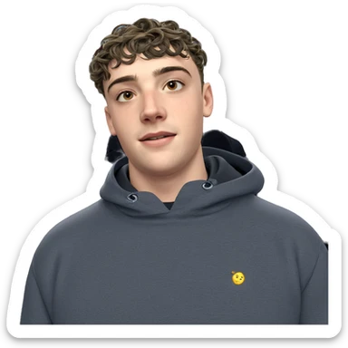 boy in hoodie under sky sticker