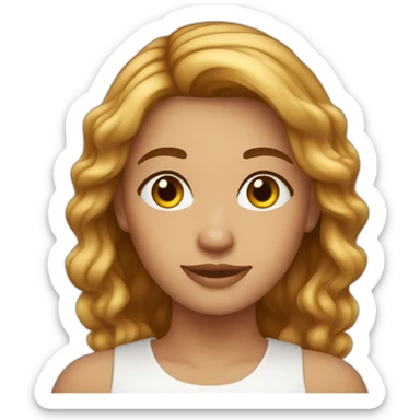 Fille à la peau pâle cheveux bruns clair sticker