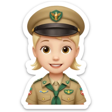 very small baby scout girl sticker