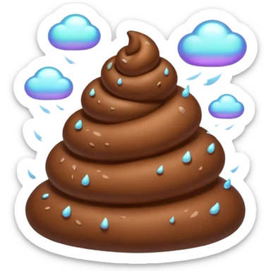 Poop with flys flying around the poop  sticker