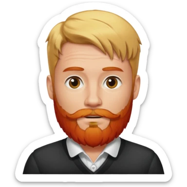 German man with blonde hair and a red beard that’s not long  sticker