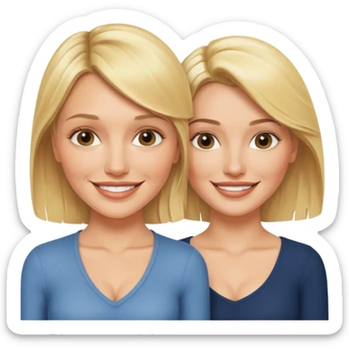 i want an emoji with 2 blonde girls like the movie "the holiday" They are not touching each other. One is Cameron Diaz, the tother Kate Winslet. sticker