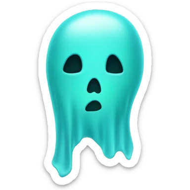 turquoise deadpan ghost  sticker