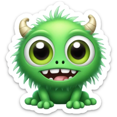 kind funny green baby monster sticker