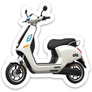 Make a emoji of a electric scooter white and black colour named ola sticker