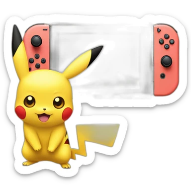Pikachu qui joue ala nintendo Switch sticker