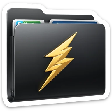 black folder flash file with a finances logo
 sticker