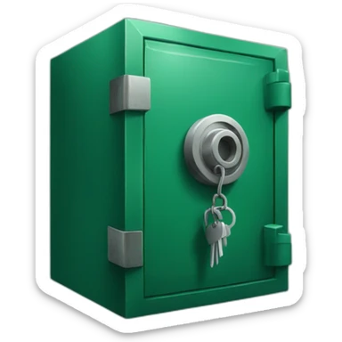 open safe in the middle of the emerald sticker
