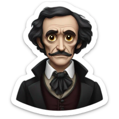 edgar allan poe as a monkey sticker