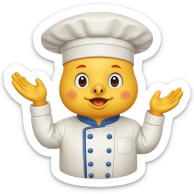 Una gallina con ropa de chef haciendo una cara de decepcion sticker