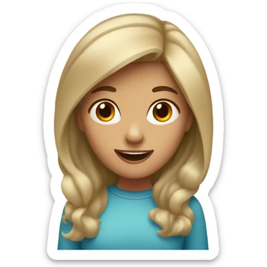 Crooked tooth dark blond girl sticker