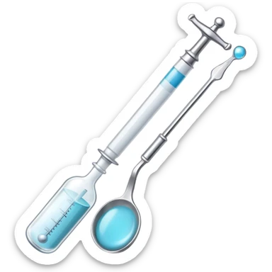 Syringe and table spoon sticker