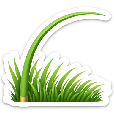 a single curved grass blade sticker