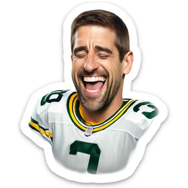 Aaron Rodgers laughing sticker