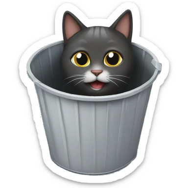 Cat in a bin bag sticker