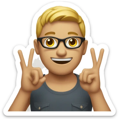 Cool emoji hoping up the okay sign sticker