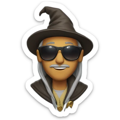 Wizard with ray bans sticker