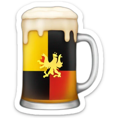 belgium flag with a beer inside sticker