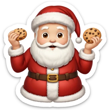 Santa stealing cookies sticker