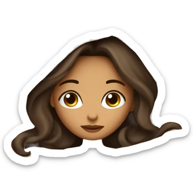 Tan girl closed long eye lashes brown medium dark hair with a blanket over her sleeping with little zzz over her head  sticker